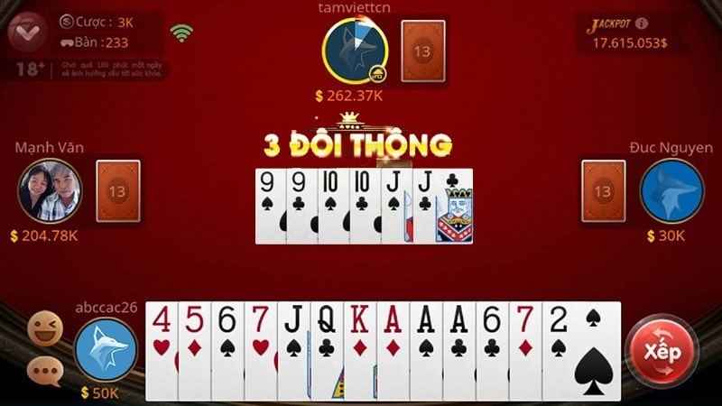 Cách chặt bài tiến lên miền Bắc
